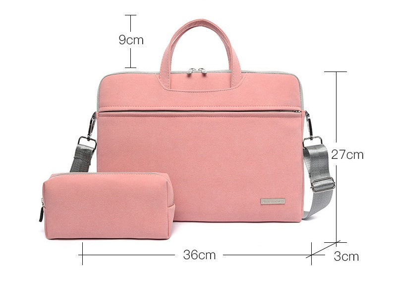 Leather Women Laptop Bag Notebook Carrying Case Briefcase For Macbook