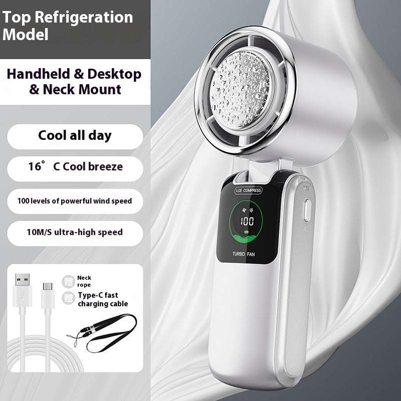New Ice Pack High-Speed Handheld Eletirc Fan Speed Adjustable Folding Mini Fan Portable