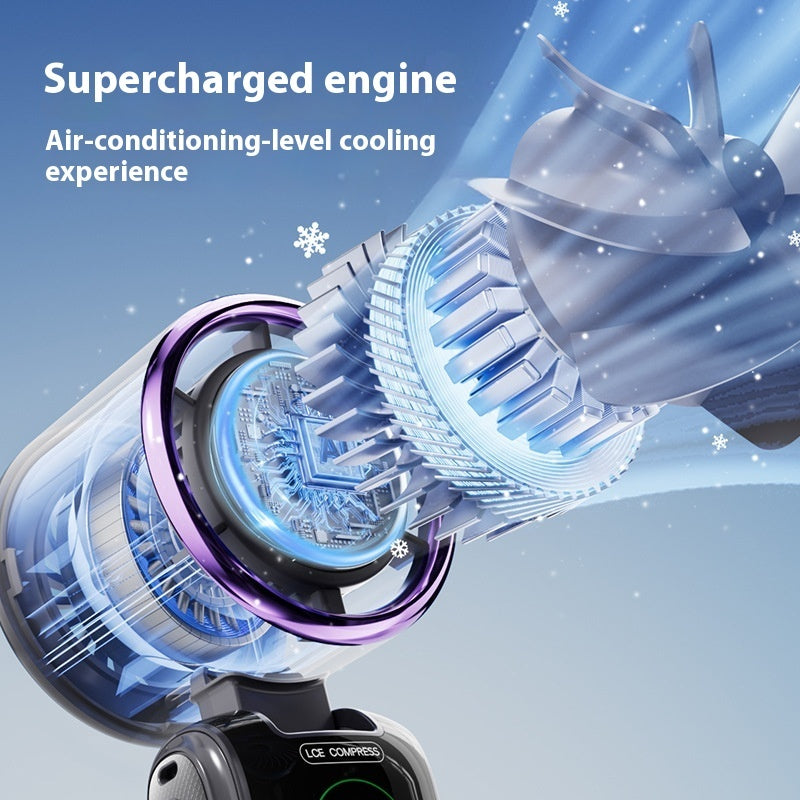 New Ice Pack High-Speed Handheld Eletirc Fan Speed Adjustable Folding Mini Fan Portable