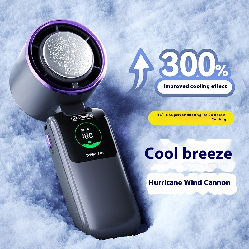 New Ice Pack High-Speed Handheld Eletirc Fan Speed Adjustable Folding Mini Fan Portable