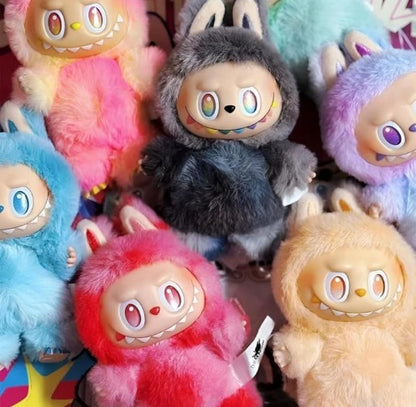 “Labubu Rainbow Buddy” Mystery Plush Keychain – Ultra-Soft Clip-On Collectible in 7 Surprise Pastel Colors